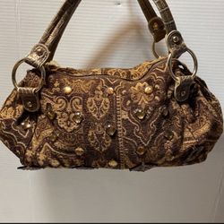 Kathy Van Zeeland Tapestry Purse W Rhinestones