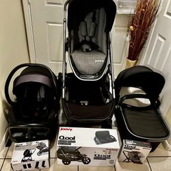 JOOVY QOOL DOUBLE STROLLER INCLUDES MAXI COSI CAR SEAT  & MORE 
