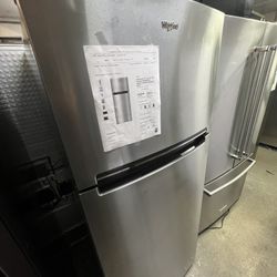 Whirlpool Top Freezer Fridge Stainless Steel 