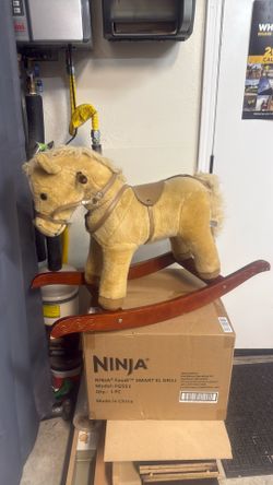 Wooden Plush Ride-On Rocking Horse Chair Toy