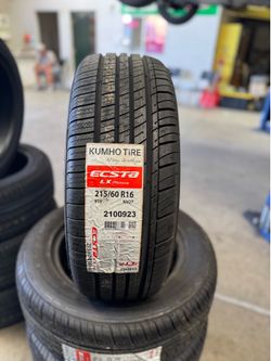 215/60/16 Kumho Ecsta 4 New Tires mounted and balanced