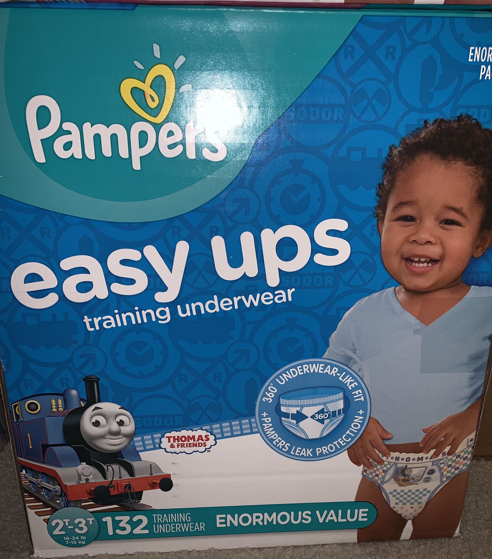 Pampers Easy Ups training Underwear Boys Thomas the Train Design 2T-3T Enormous Pack