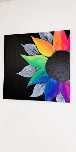 Hand painted flower. Acrylic on Canvas.