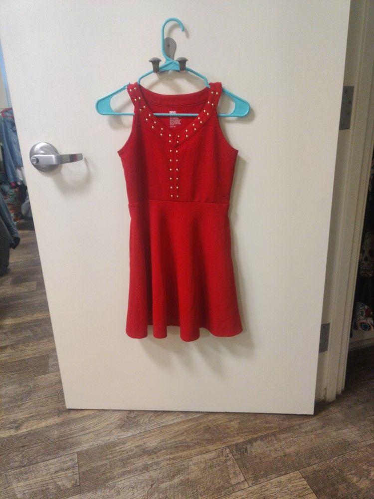 Epic Threads red dress with studded details.
