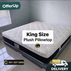 NEW Mattress King Size Plush Pillowtop With Box Spring // Offer  🚚