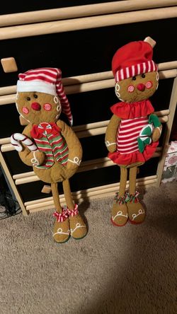 Gingerbread Christmas Decorations Set of 2