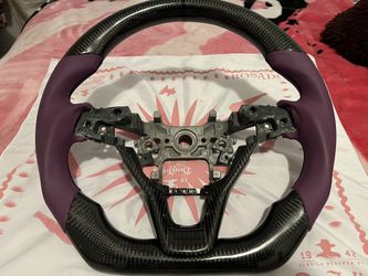 Purple Leather Carbon Fiber Steering Wheel For Honda 