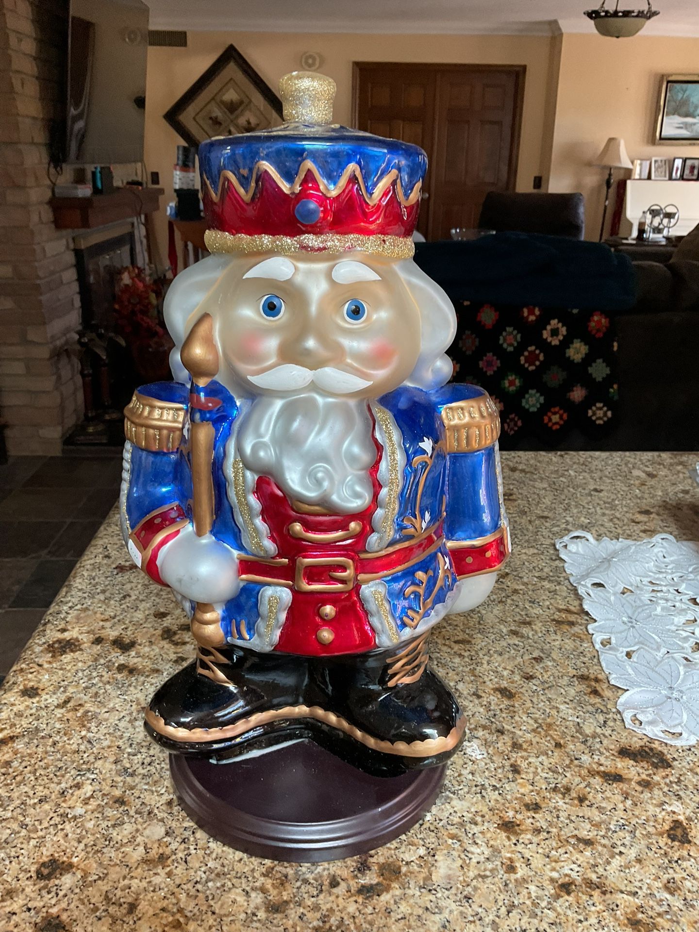 Thomas Pacconi Large Blown Glass Nutcracker Figurine 15" Tall
