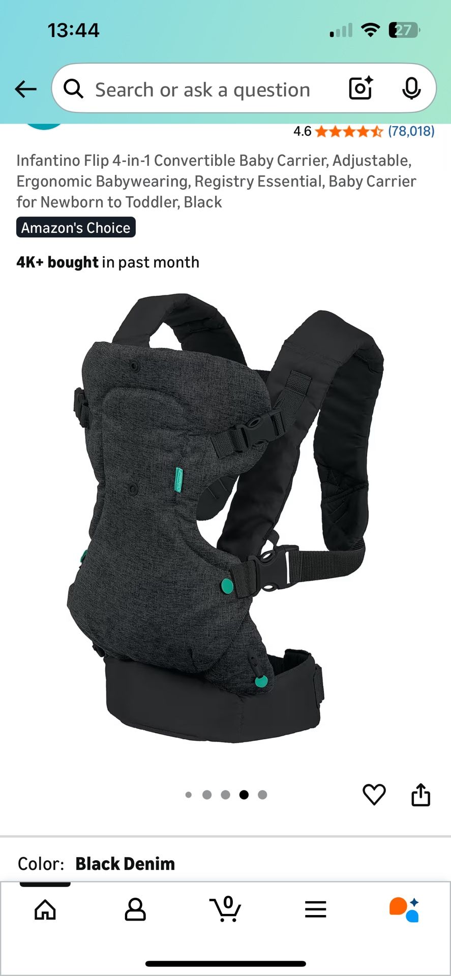 Infantino Flip 4-in-1 Convertible Baby Carrier