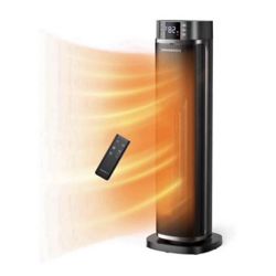 Space Heater, 1500W Electric Heater Portable Heaters, Oscillation Eco Mode 12 Hours Timer with Remote Control Tip-over Protection