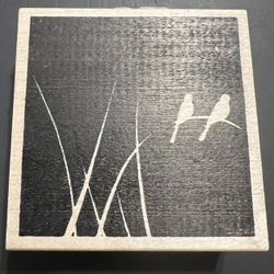 Memory Box Reverse Birds Grass E1427 Wooden Stamp