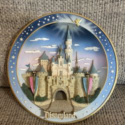 Disneyland Disney Sleeping Beauty Castle 3D Sculptural Plate Tinker Bell