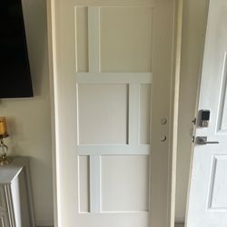 THERMATRU 6'8" Smooth Star Fiberglass Panel Exterior Prehung Door S3501L-DDBF2 Fire Rated