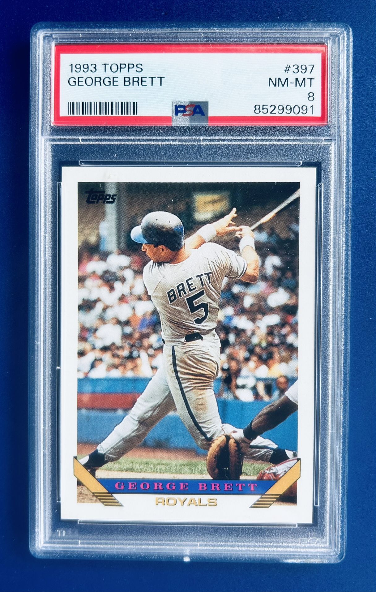 1993 Topps George Brett Baseball Card Graded PSA 8