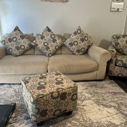 3 Seat Sofa With Accent Chair And Ottoman 