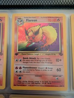 Pokemon Jungle 1st Edition Holo Flareon 3/64 Potential PSA 10