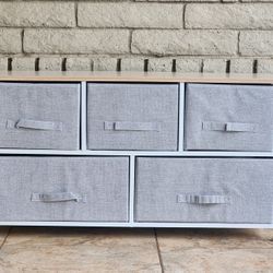 Storage Dresser with 5 Fabric Drawers