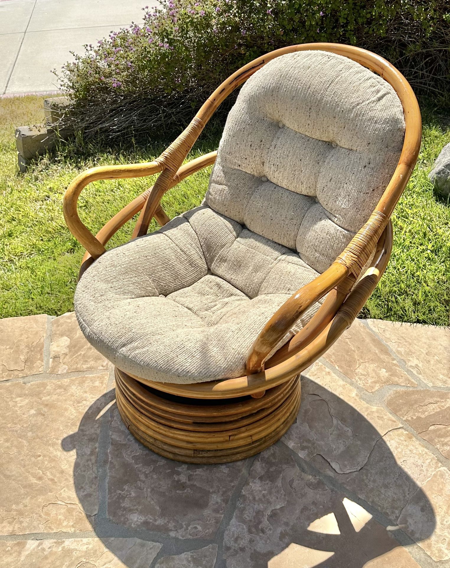 Vintage Chair Bamboo Swivel