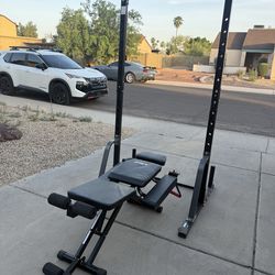 Weight rack and bench