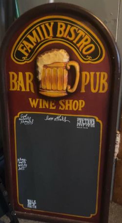 Family Bistro Bar Pub Wine Shop, 3D chalkboard sign