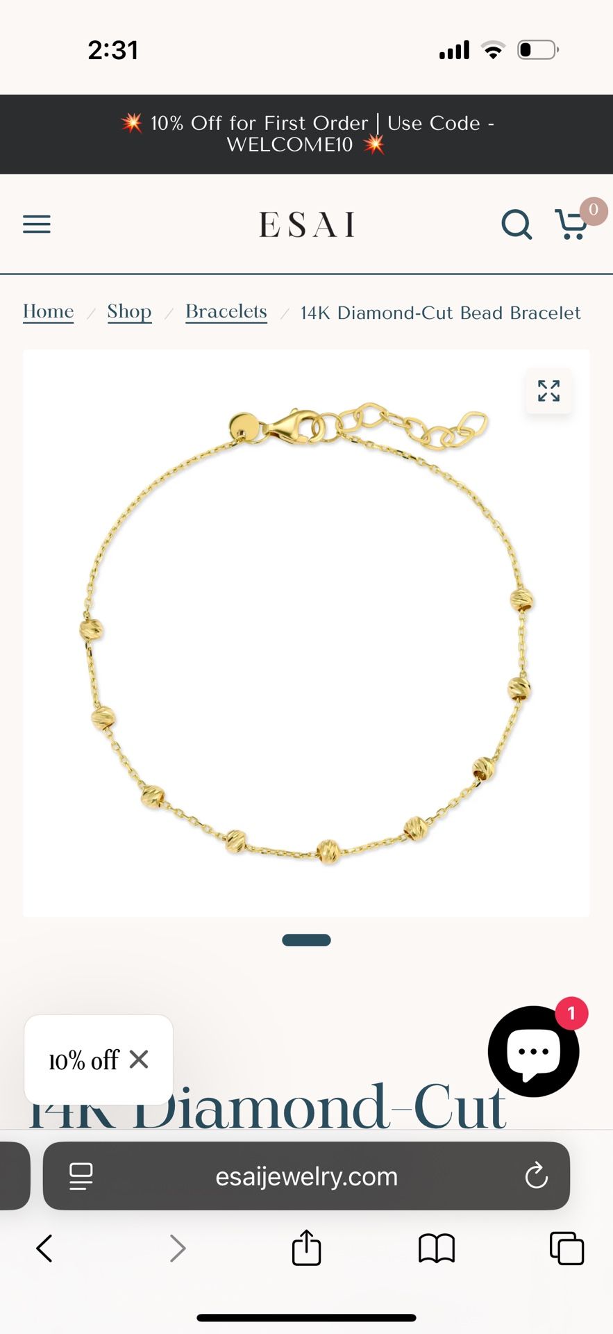 14 K Gold Bracelet 