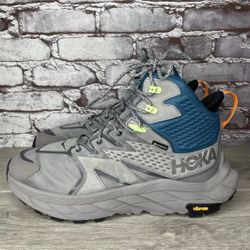 Hoka One One Anacapa Mid GTX Gray Blue Hiking Boots 1122018-SBCRL Men 11.5D US