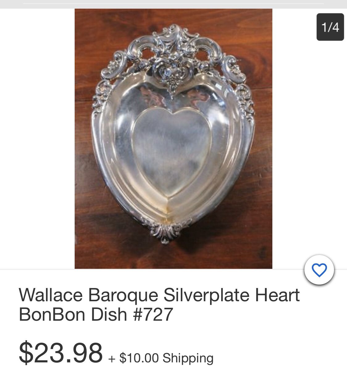 Wallace silver heart dish