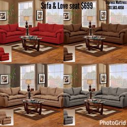 Plush Sofa & Loveseat!! 4 colors