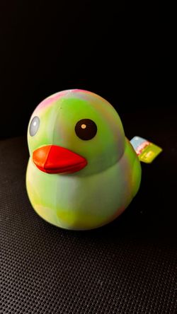 Sunny Days Green Rainbow Jumbo Duck Squeezy Squishy Toy NEW