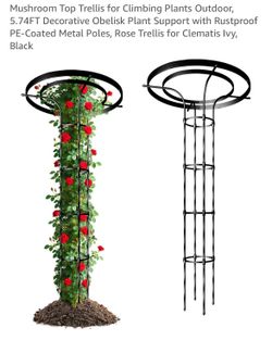 Mushroom Top Trellis for Climbing Plants Outdoor, 5.74FT