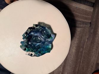 Art Resin Bowl with Blue Green Swirl