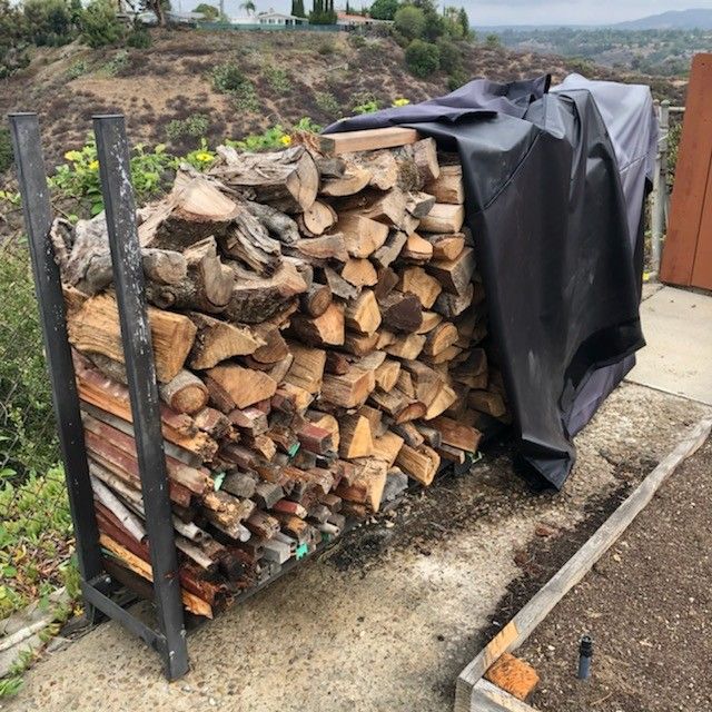 Free Fire Wood With Rack And Cover ( Pending Pickup)