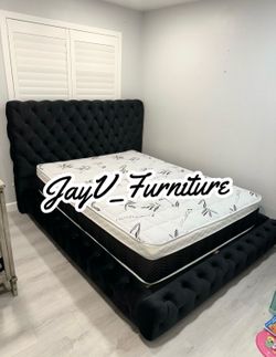 New Queen bed frame with mattress