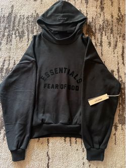 Black Sweatshirt With Bold Arch Essentials Fear Of God Logo.