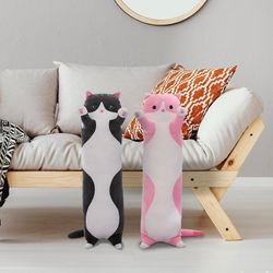 2 Pcs Long Cat Plush Pillow Cute Cat Body Pillow,Cat Stuffed Animals Soft Plushies Kawaii Stuffed Kitten Plush Toy Gift for Kids Girlfriend (19.7Inch+