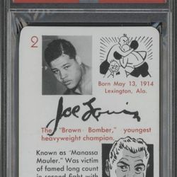 PSA DNA JOE LOUIS SIGNED 1945 AUTOGRAPHS GAME BOXING CARD