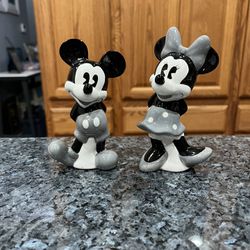 Disney Ceramic Mickey Mouse And Mickey Mouse Pair of Salt And Pepper Shakers.  Brand New Never Used.  