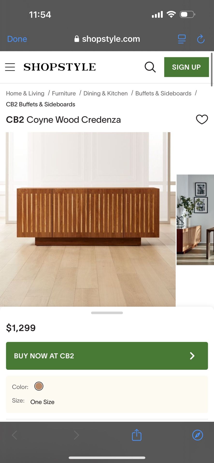 Trim Walnut Media Credenza