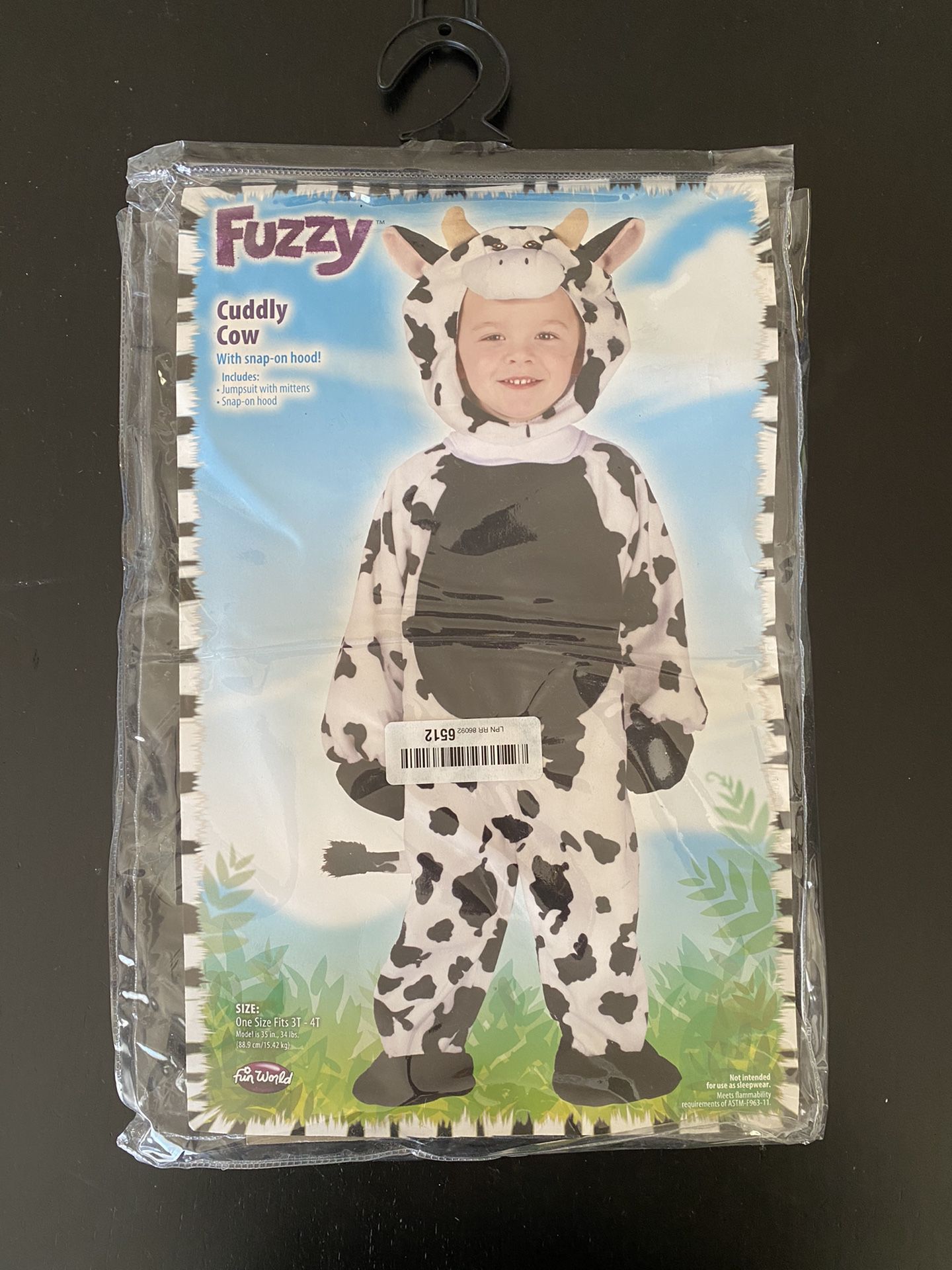 NEW FUN WORLD CUDDLY COW TODDLER COSTUME, 3T-4T