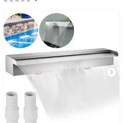 Pond Waterfall Spillway 23.6 x 4.5 x 3.1 in. Pool Fountain with Pipe Connector Waterfall for Swimming Pool