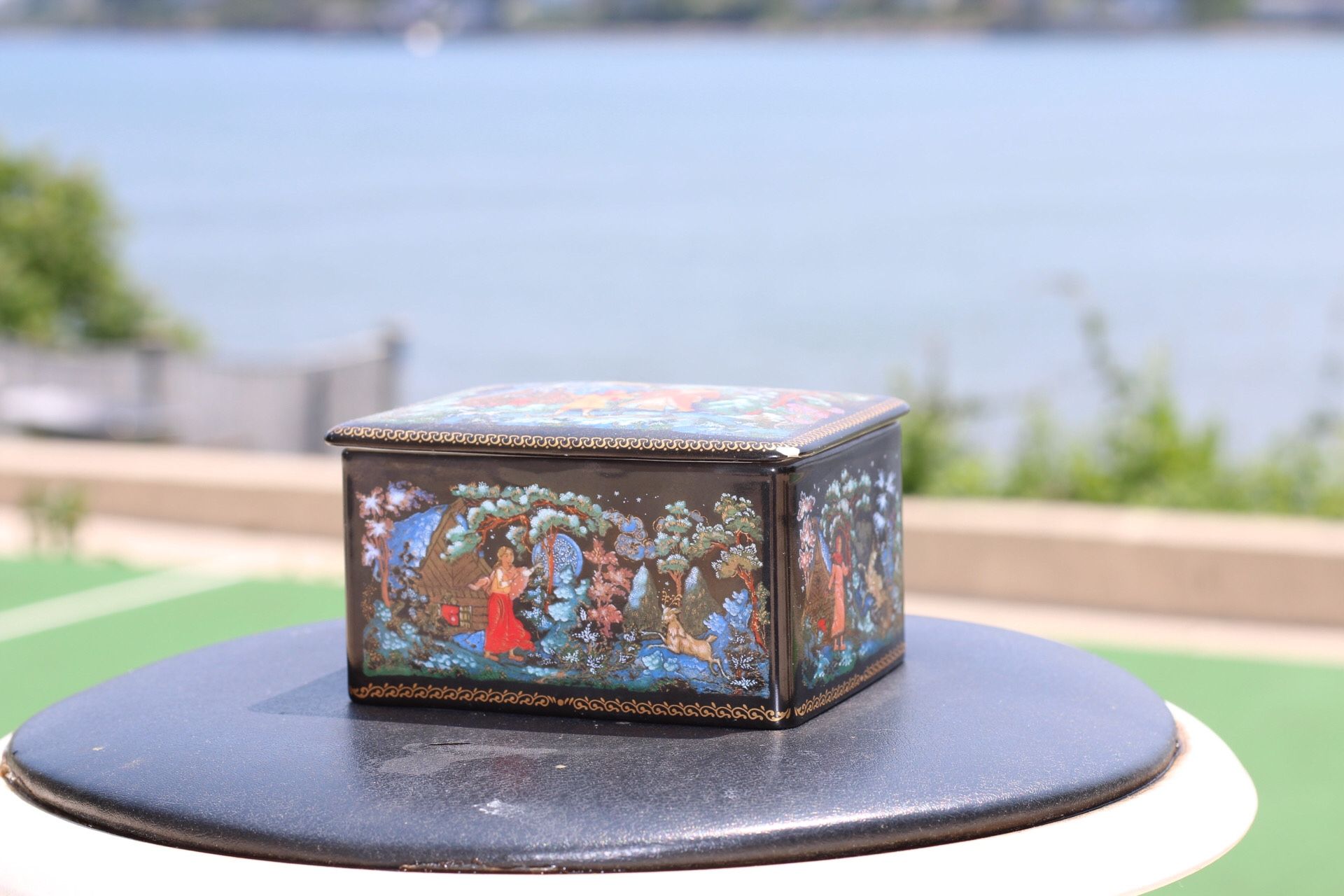 USSR Soviet Union 1990 Silver Hoof Porcelain Art Box