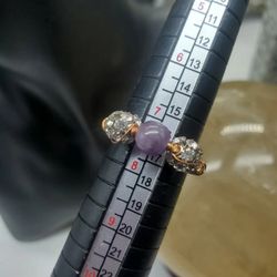Handmade Artisan Amethyst Bow copper Ring