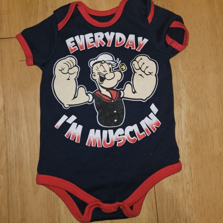 Popeye Bodysuit 6 To 9 Months 
