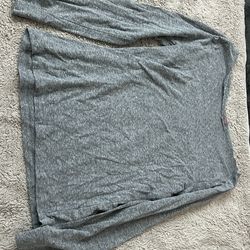 long sleeve grey cutoff top