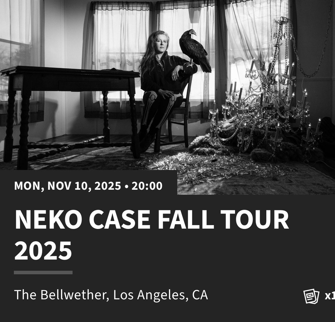 Neko Case Concert ticket, los angeles, Nov 10th