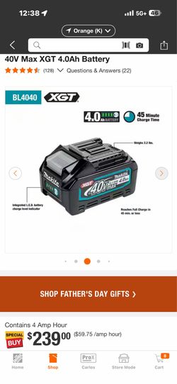 40V Max XGT 4.0Ah Battery brand new seal $165