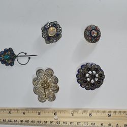 Victorian Brooches 4 Marked Or Tested As Silver