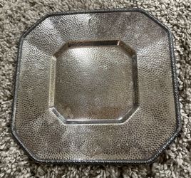Vintage Antique Benedict USA EPNS BMM 1410 Plate Platter Square  Textured Silver 