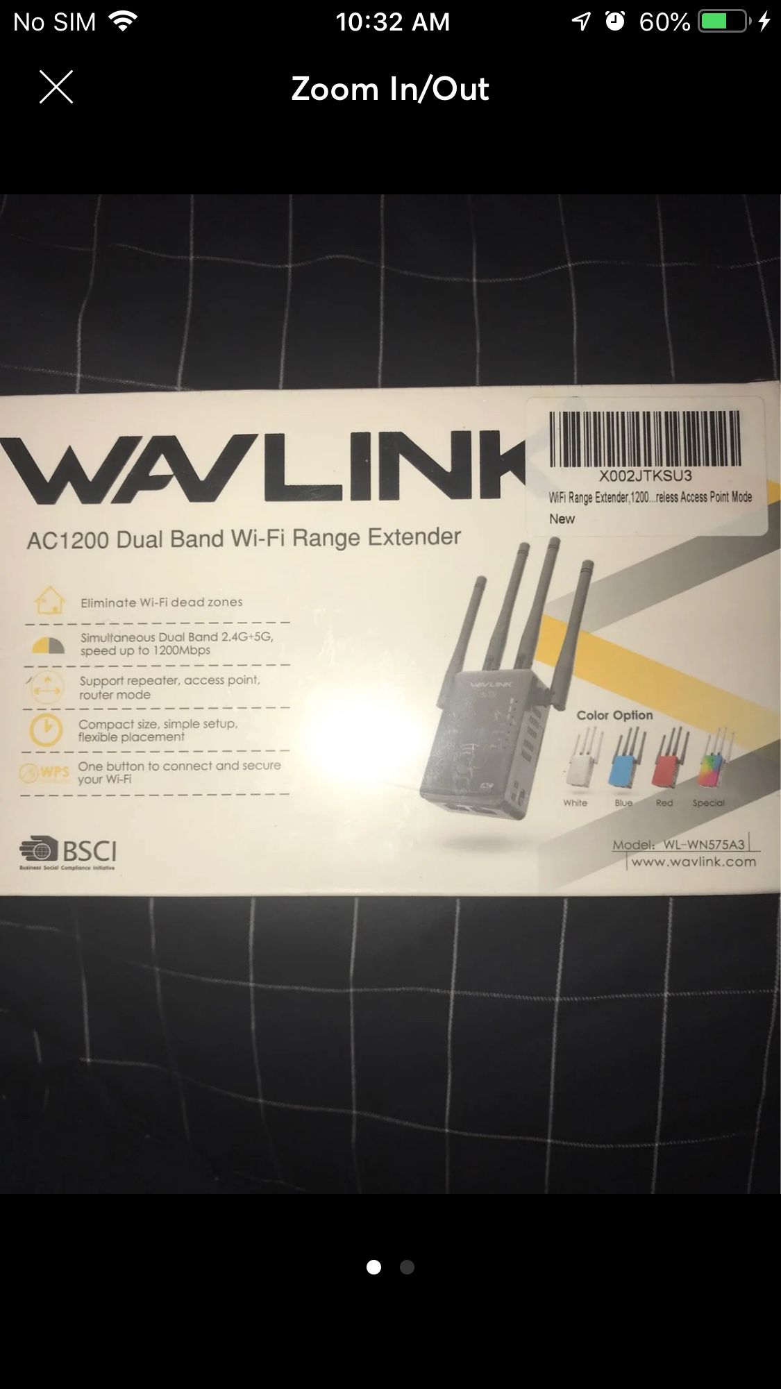 Wavlink AC1200 Dual Band Wifi Range Extender New sealed in package