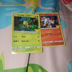 Turtwig And Scorbunny McDonald's Poker Card